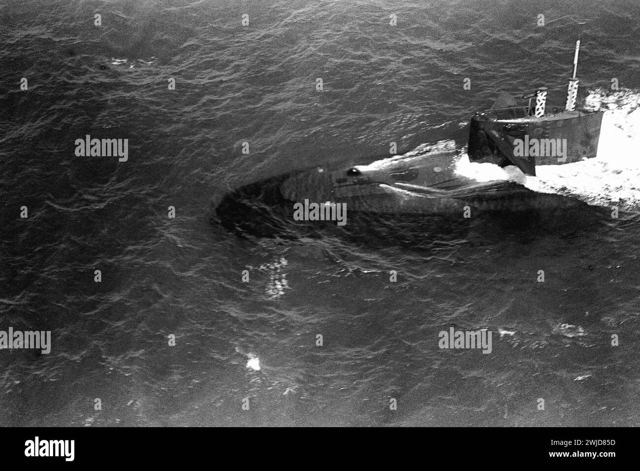 Ein Steuerbord-Strahl eines U-Bootes, das an Übung Unitas XX 1979 teilnimmt Stockfoto