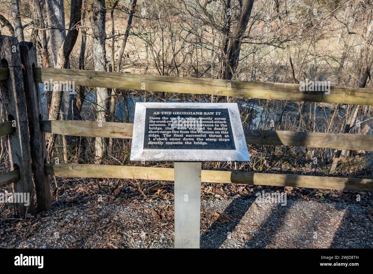 Die Georgier sahen es auf dem Antietam National Battlefield, Maryland USA Stockfoto