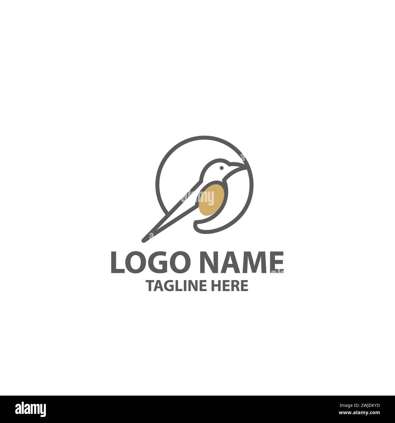 Vogel Ei Kreis Logo Design Vektor Stock Vektor
