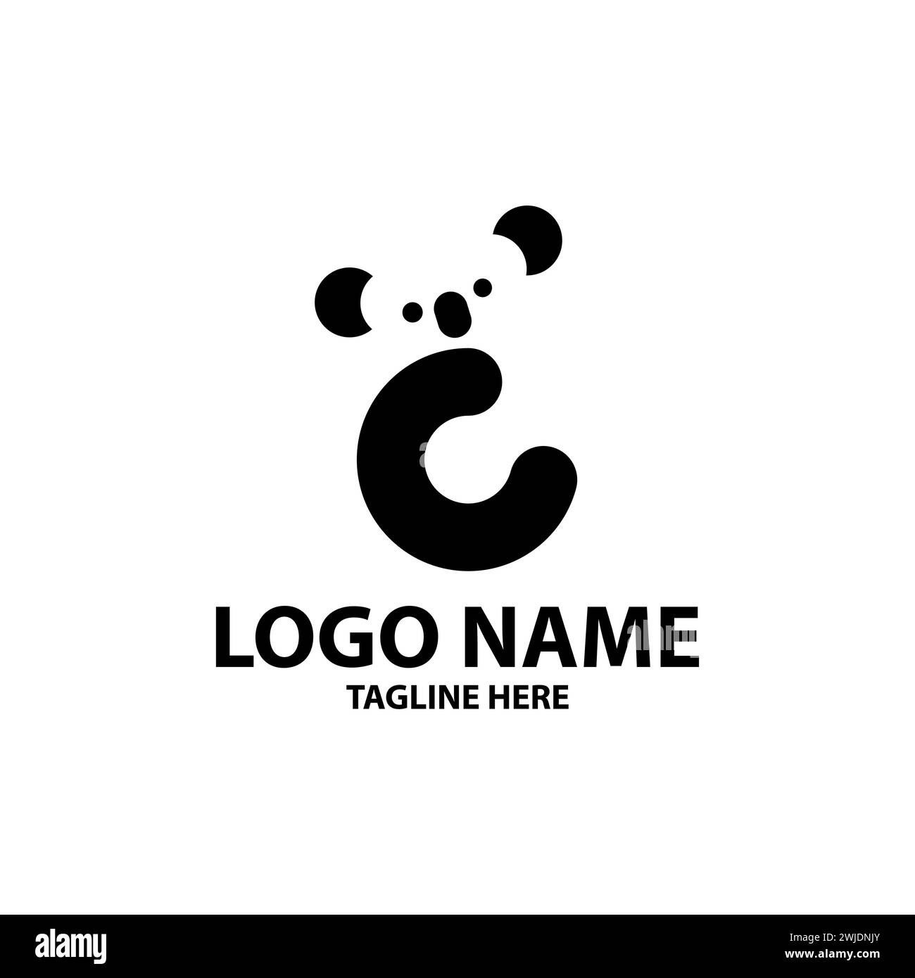Letter C Koala Logo Design Vektor Stock Vektor