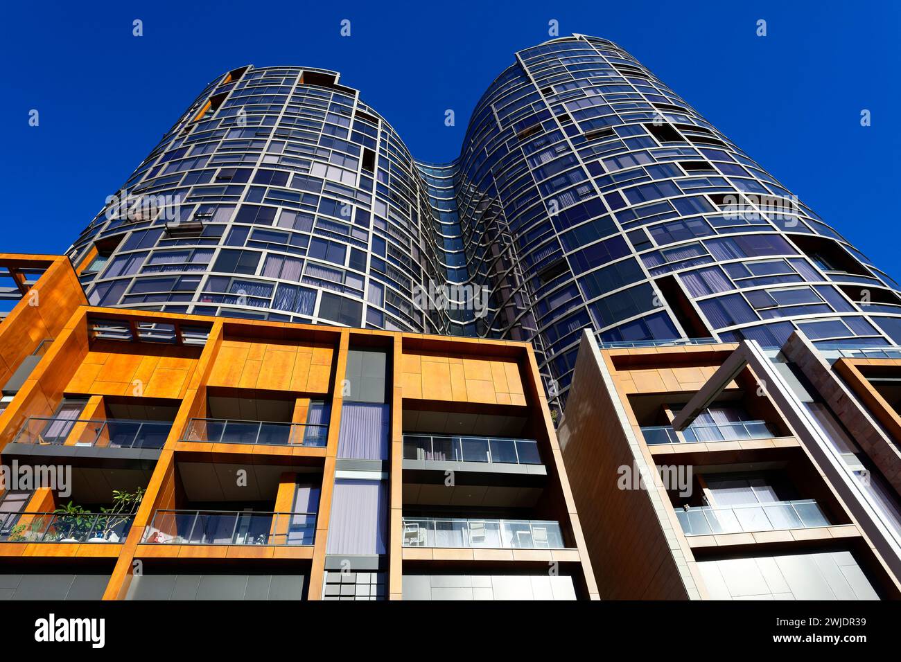 Hochhauswohnungen, Elizabeth Quay Towers, Perth, Western Australia Stockfoto
