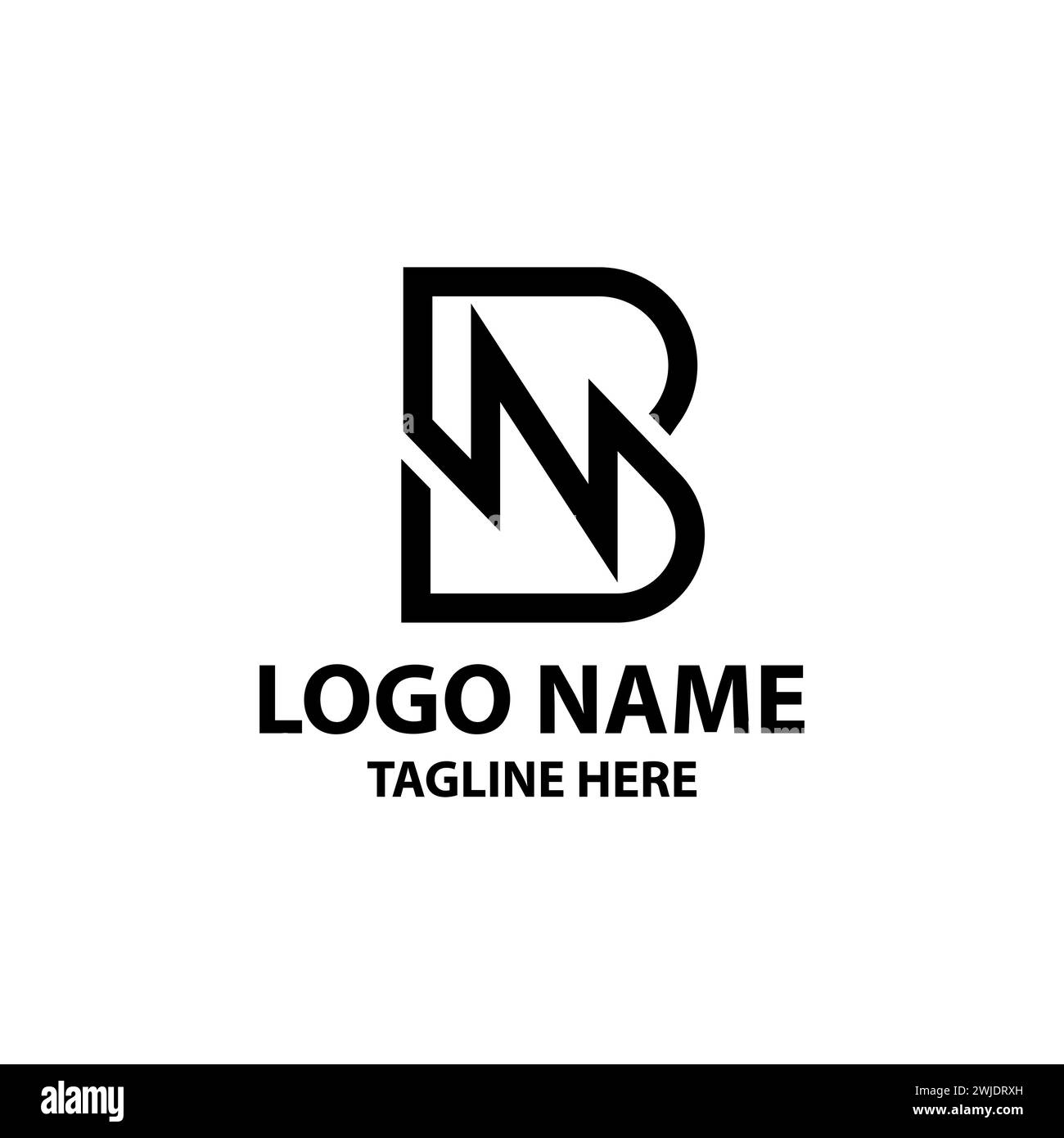 Anfangsbuchstabe BN NB Logo Design Vektor Stock Vektor