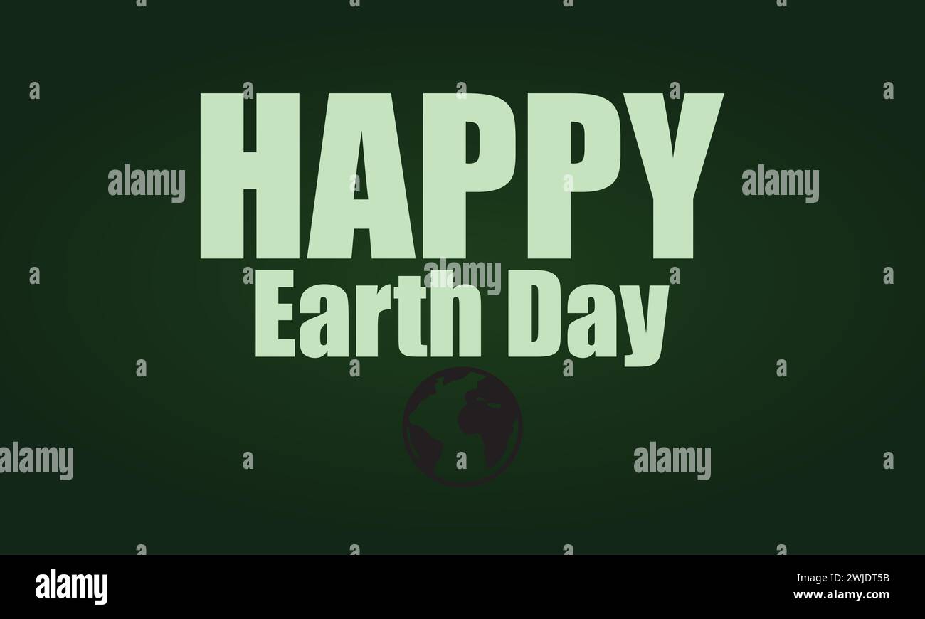 Happy Earth Day – stilvoller Text und Hintergrund mit Farbverlauf Stock Vektor