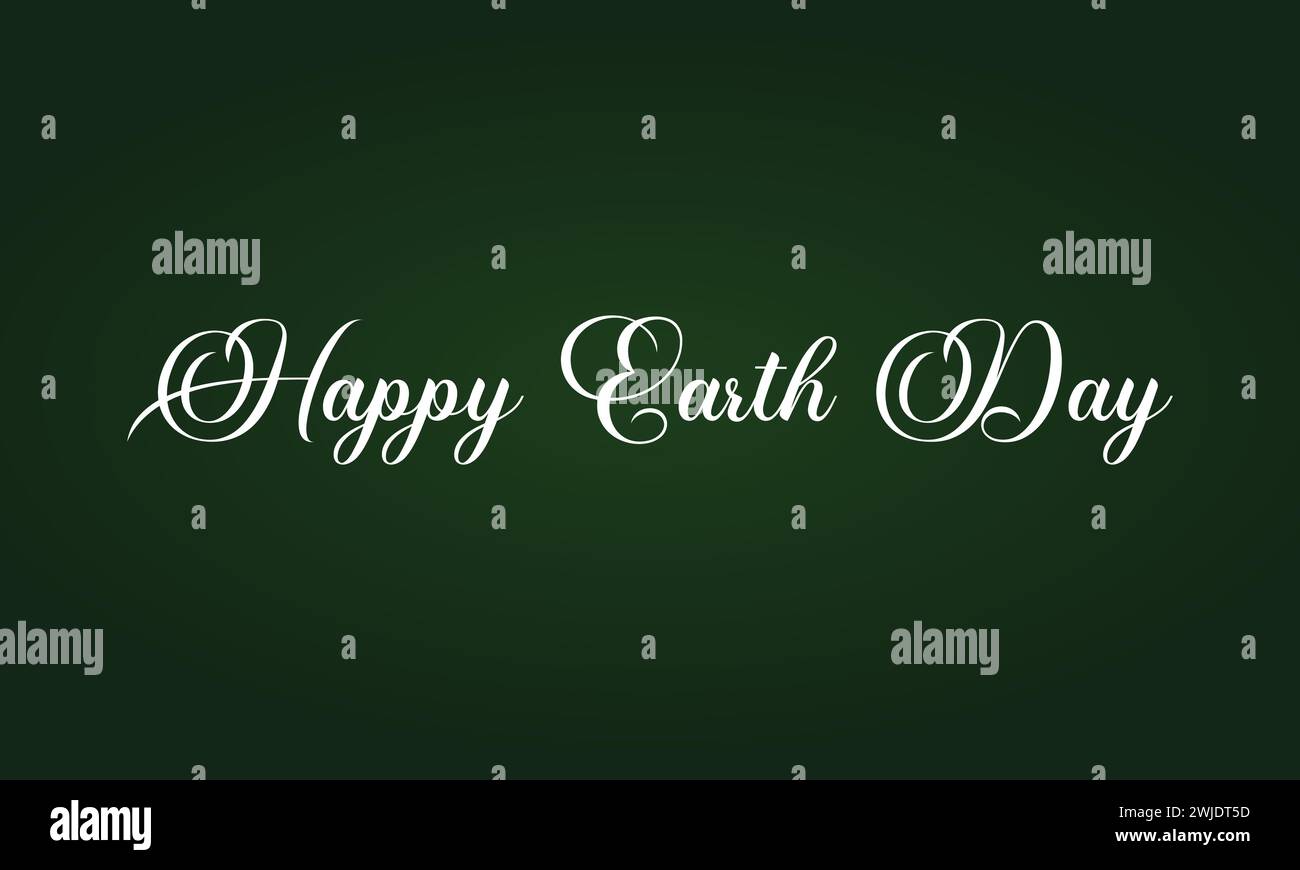 Happy Earth Day – stilvoller Text und Hintergrund mit Farbverlauf Stock Vektor