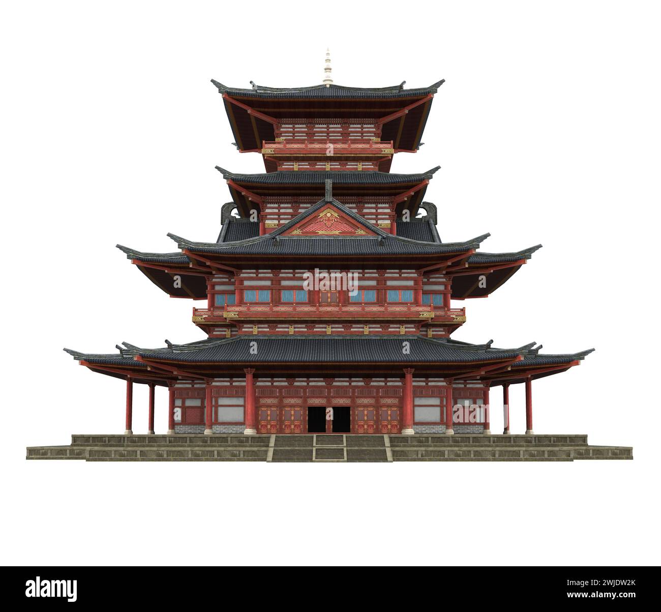 Pagode Turm isoliert Stockfoto