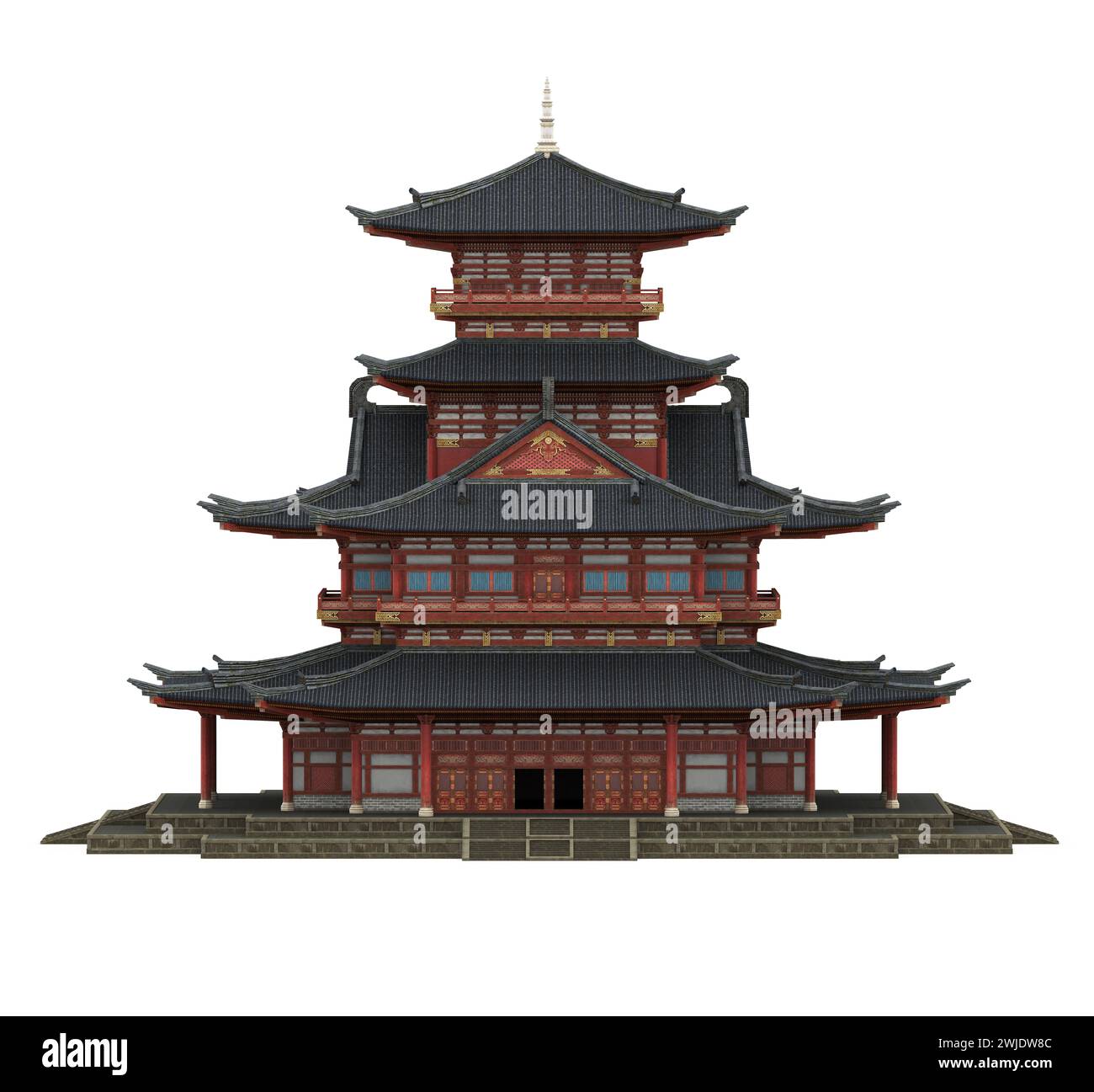 Pagode Turm isoliert Stockfoto