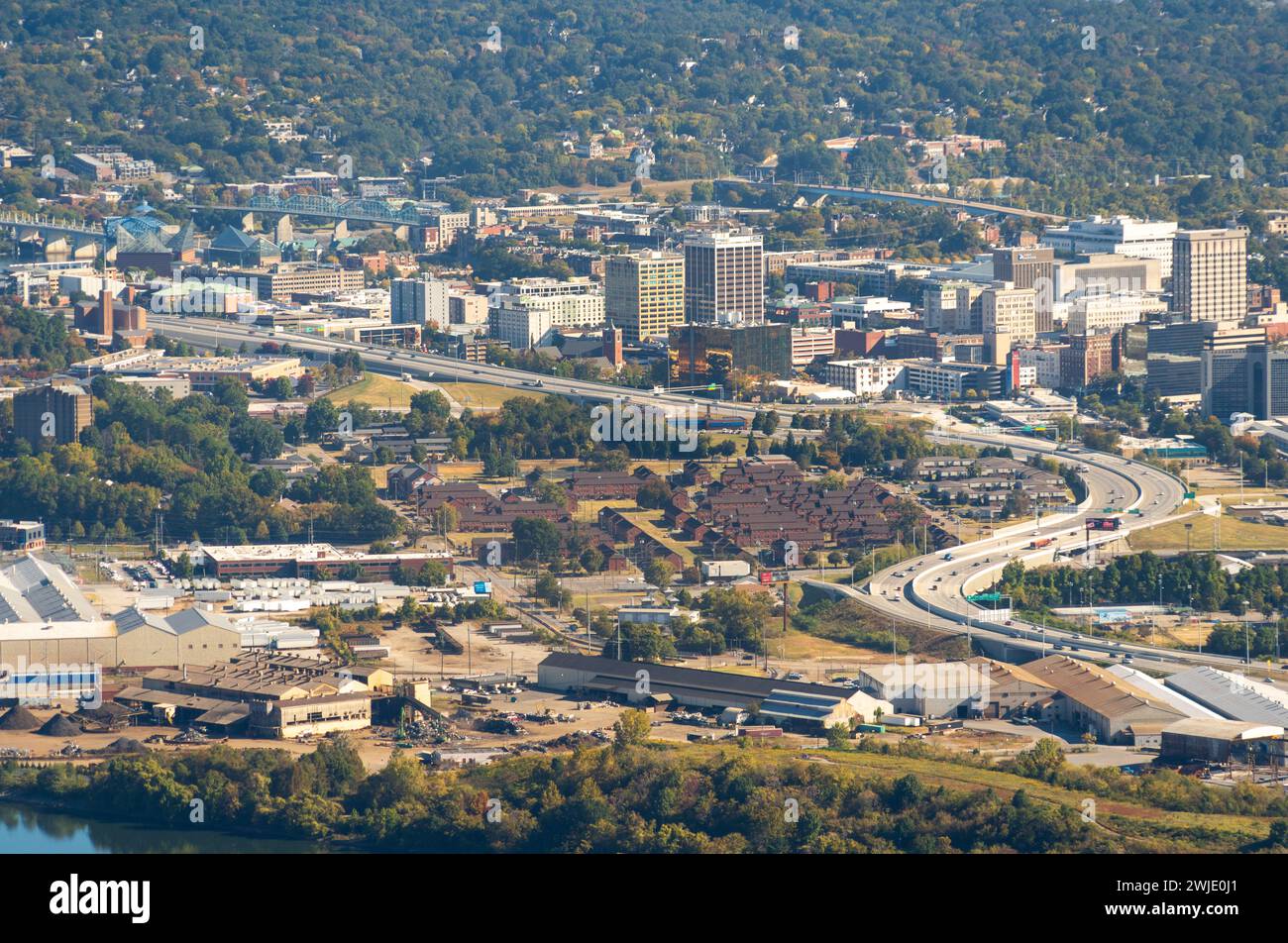 Chattanooga und der Tennessee River, Tennessee, USA Stockfoto