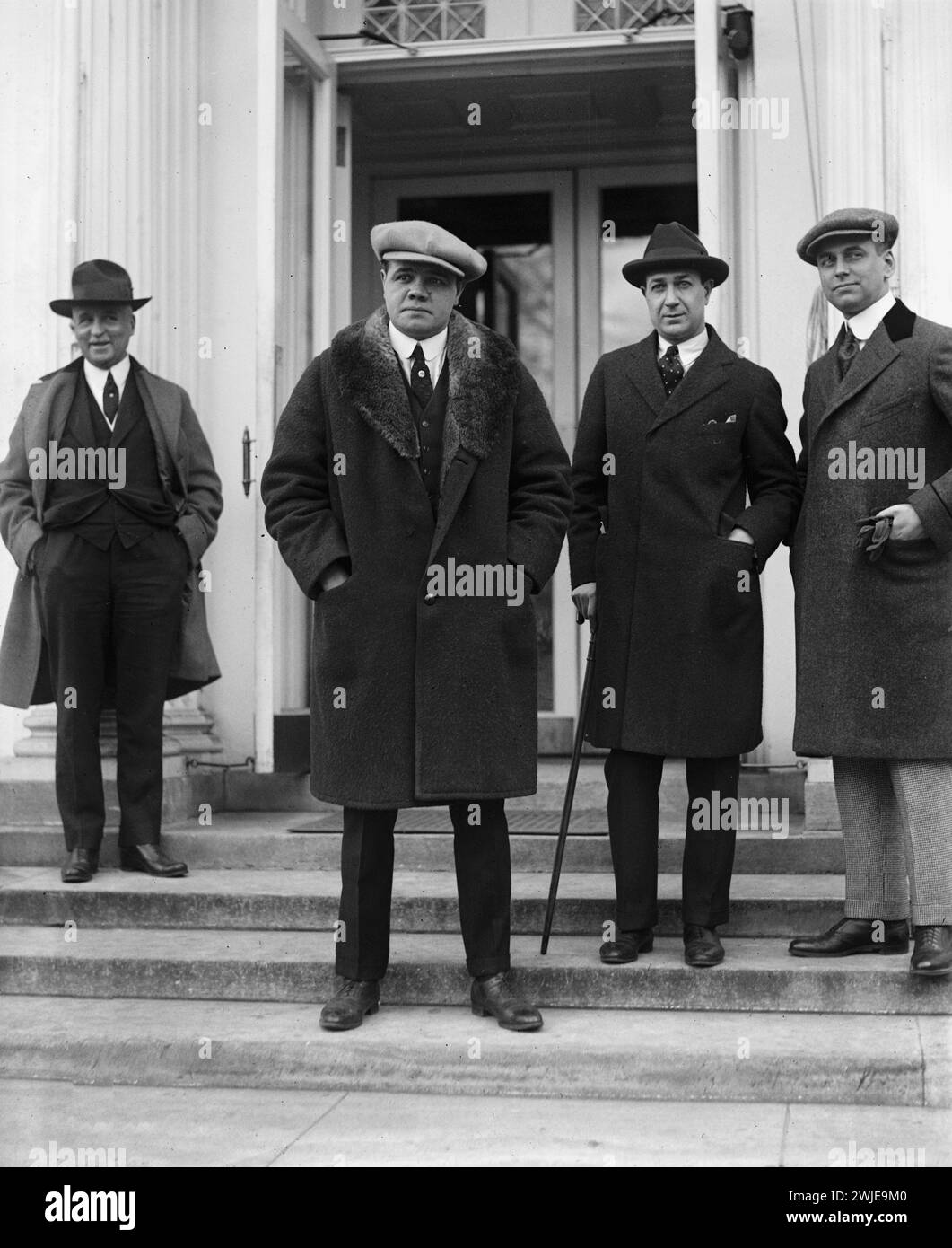 Baseballstar Babe Ruth Visit the White House, 7. Dezember 1921 Stockfoto