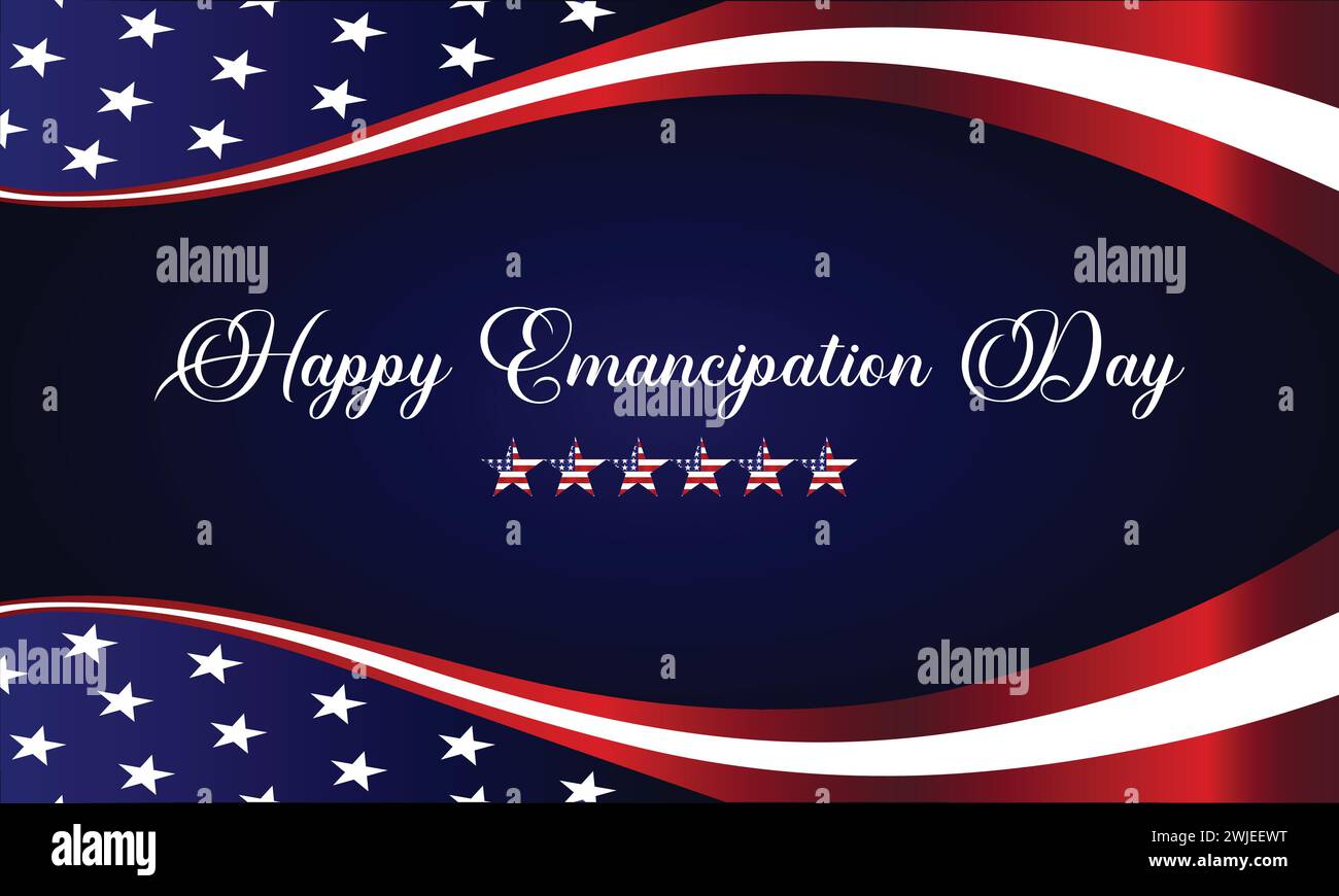 Happy Emancipation Day – stilvoller Text-Verlauf zurück im Hintergrund Stock Vektor