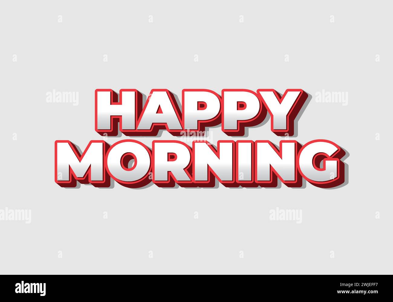 Happy Morning. Texteffekt-Design im 3D-Look. Auffällige Farben Stock Vektor