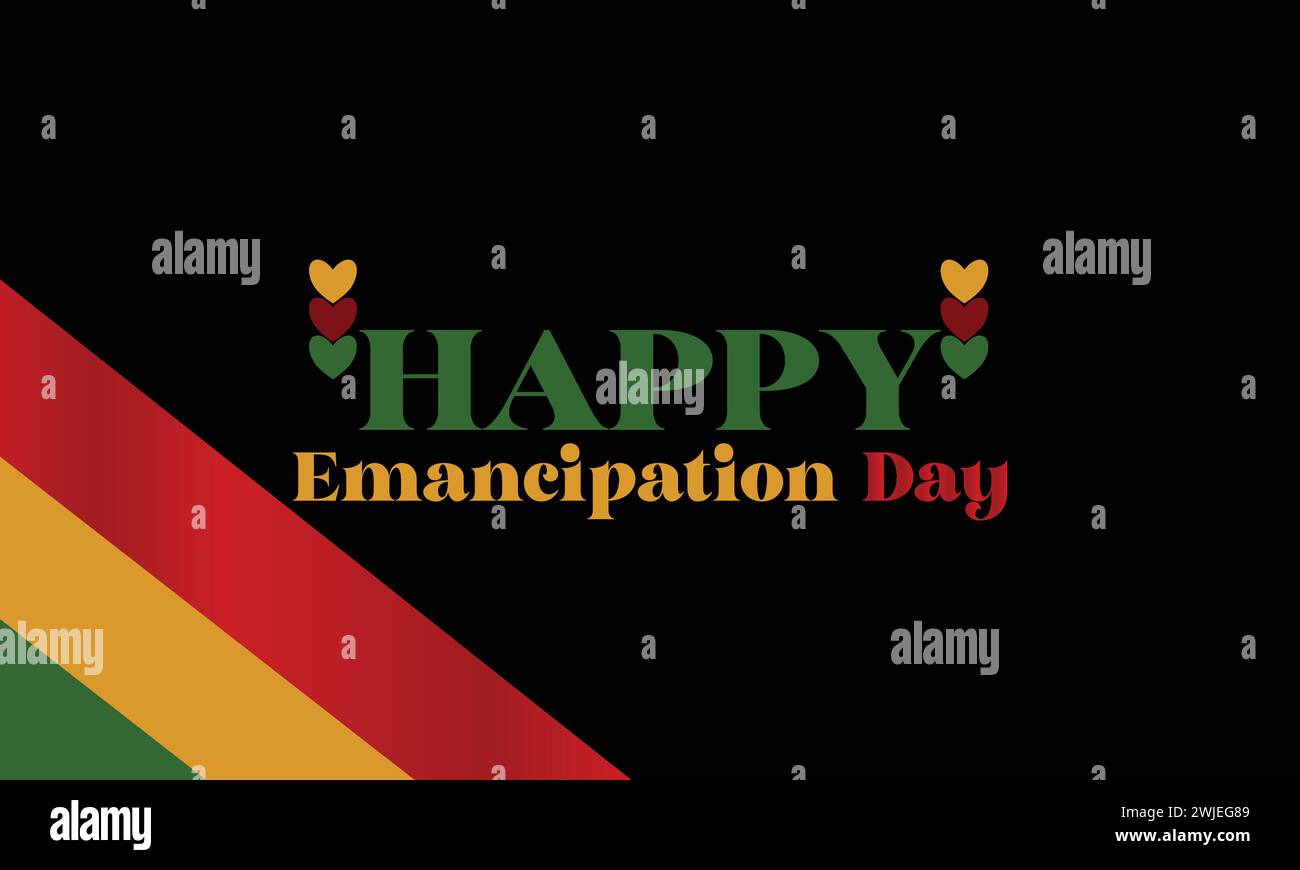 Happy Emancipation Day – stilvoller Text-Verlauf zurück im Hintergrund Stock Vektor