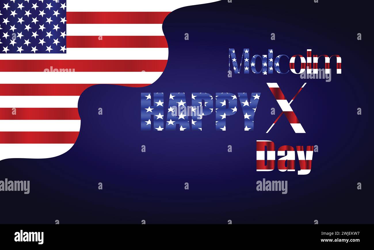 Happy Malcolm X Day stilvolle Textabbildung Stock Vektor
