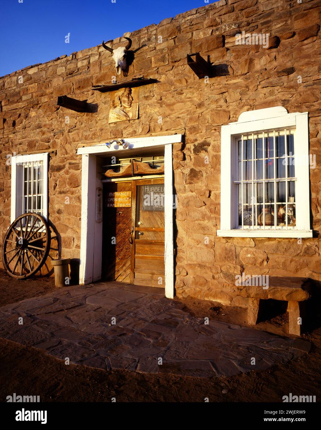 Außenansicht des Hubbell Trading Post, Arizona Stockfoto