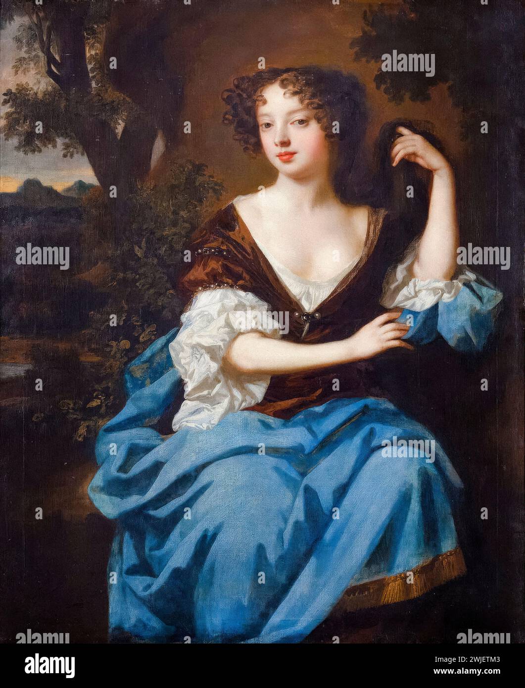 Louise de Kéroualle, Herzogin von Portsmouth (1649–1734), Geliebte von König Karl II. Von England, Porträtmalerei in Öl auf Leinwand von Sir Peter Lely und Workshop, 1671-1699 Stockfoto