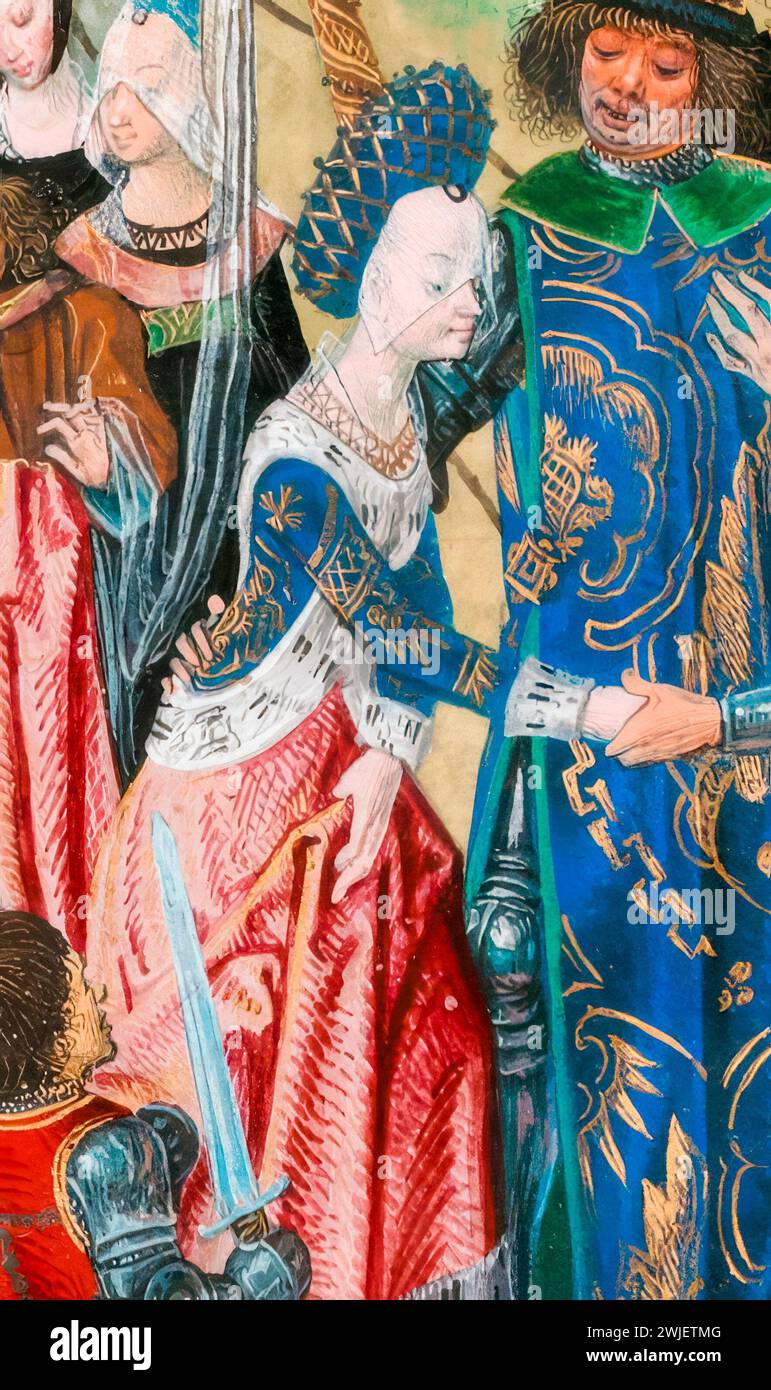 Isabella von Valois (1389–1409), Königin von England 1396-1399 als Ehefrau von Richard II. Von England und Herzogin von Orléans als Ehefrau von Karl, Herzog von Orléans 1406–1409, illustriertes Porträtbild 1400-1499 Stockfoto