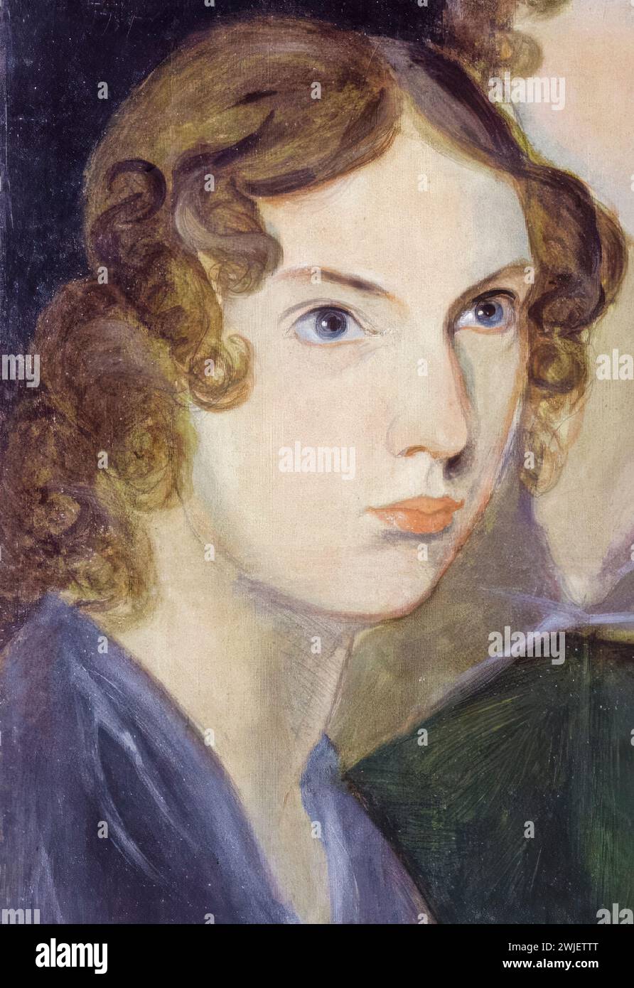 Anne Brontë (1820–1849), englische Schriftstellerin und Dichterin, Porträtgemälde in Öl auf Leinwand von Patrick Branwell Brontë, um 1834 Stockfoto