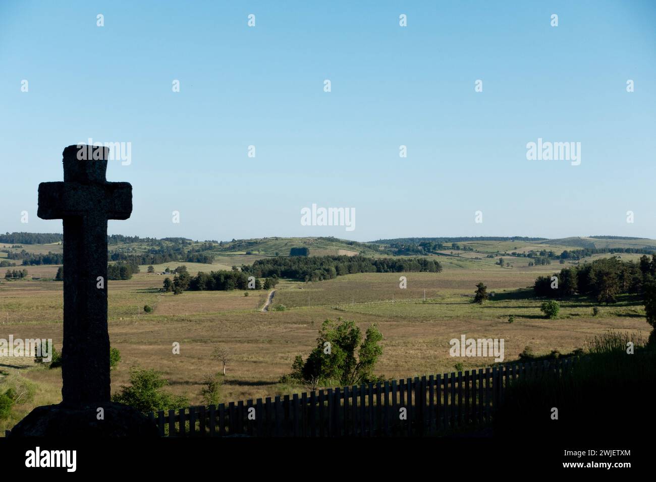 La Fage-Montivernoux (Südfrankreich): Landschaft des Regionalen Naturparks Aubrac Stockfoto