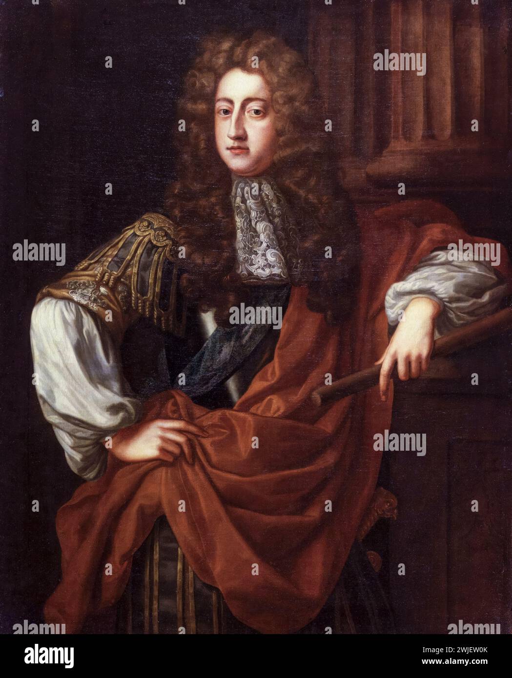 Prinz Georg von Dänemark (1653–1708), Herzog von Cumberland, Consort von Königin Anne von England (später Großbritannien), Porträtmalerei in Öl auf Leinwand nach John Riley, um 1687 Stockfoto