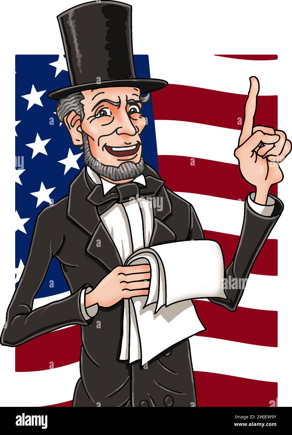 Art 16. Präsident der Vereinigten Staaten, Abraham Lincoln, Präsident Lincoln, Rechtsanwalt, gewählt in die Legislative von Illinois führte die USA durch den Bürgerkrieg Stockfoto