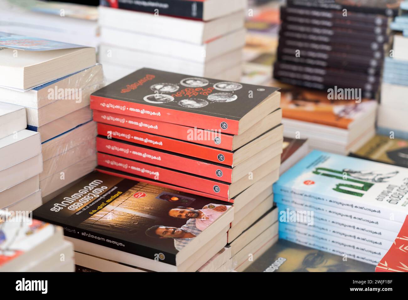 Das Kerala Literature Festival ist Asiens größtes Literaturfestival mit über einer halben Million Zuschauern. Arabisches Meer in Calicut, 11. Januar 2024. Stockfoto