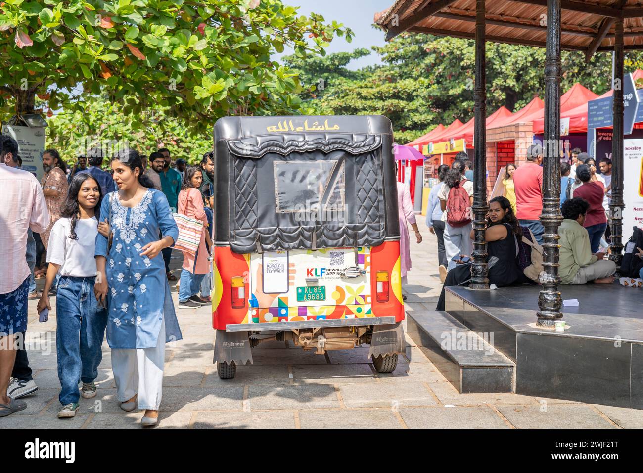 Das Kerala Literature Festival ist Asiens größtes Literaturfestival mit über einer halben Million Zuschauern. Arabisches Meer in Calicut, 11. Januar 2024. Stockfoto