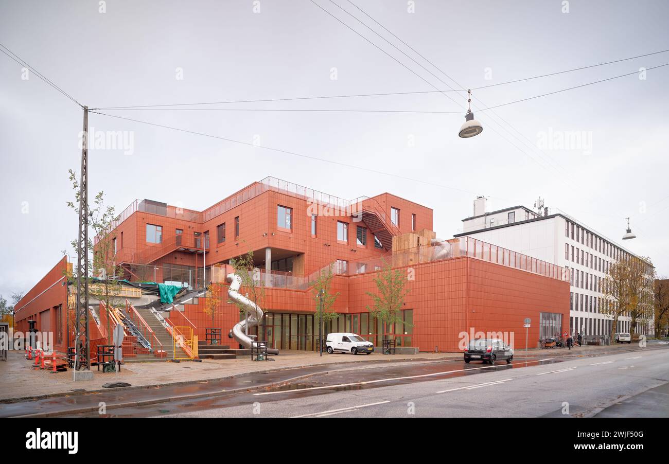 Kopenhagen, Dänemark - Nordøstamager-Schule von Christensen & Co und Kjaer & Richter Architects Stockfoto