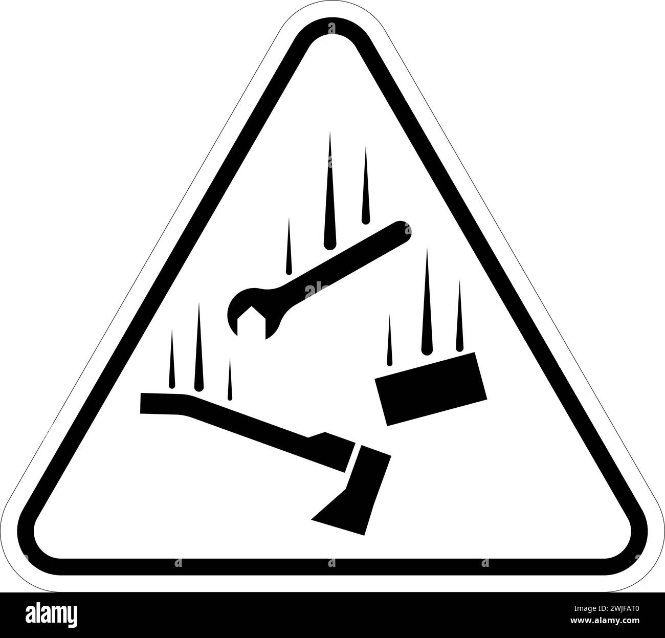 Warnschild, Symbol Für Herabfallende Materialien Stock Vektor