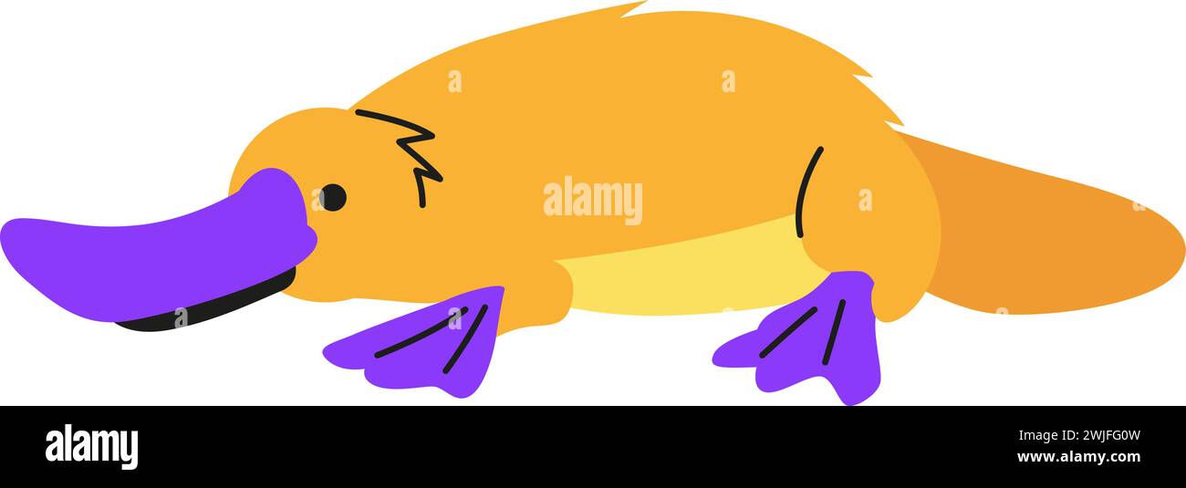 Australischer Platypus – modernes, flaches Design mit Einzelbild Stock Vektor