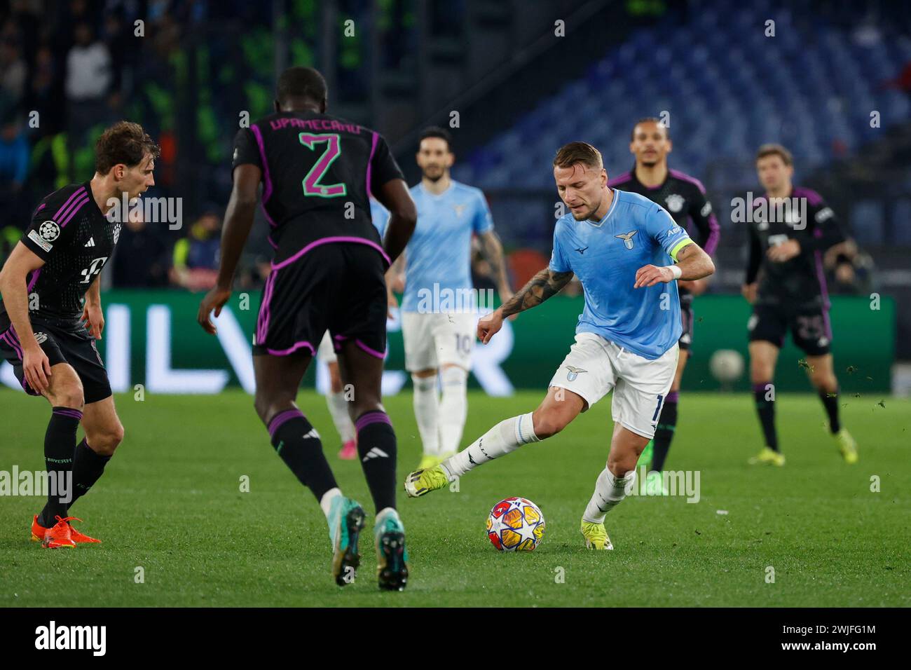 Gustav Isaksen aus Latium während des Achtelfinale der UEFA Champions League am 14. Februar 2024 im Stadio Olimpico in Rom. Stockfoto