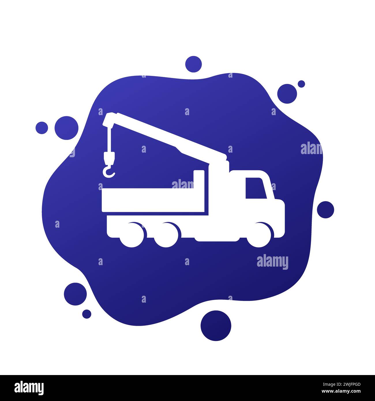 Kranfahrzeug Symbol, mobiler Kranvektor Stock Vektor