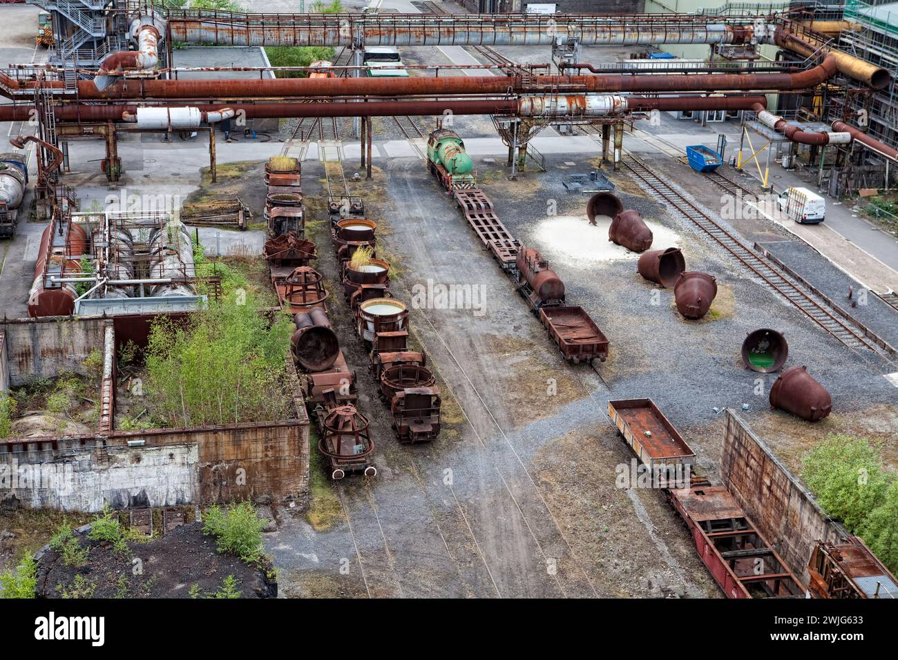 Ehemaliges Stahlwerk Henrichshütte, Hattingen, Landkreis Ruhr, Nordrhein-Westfalen, Deutschland, Europa Stockfoto