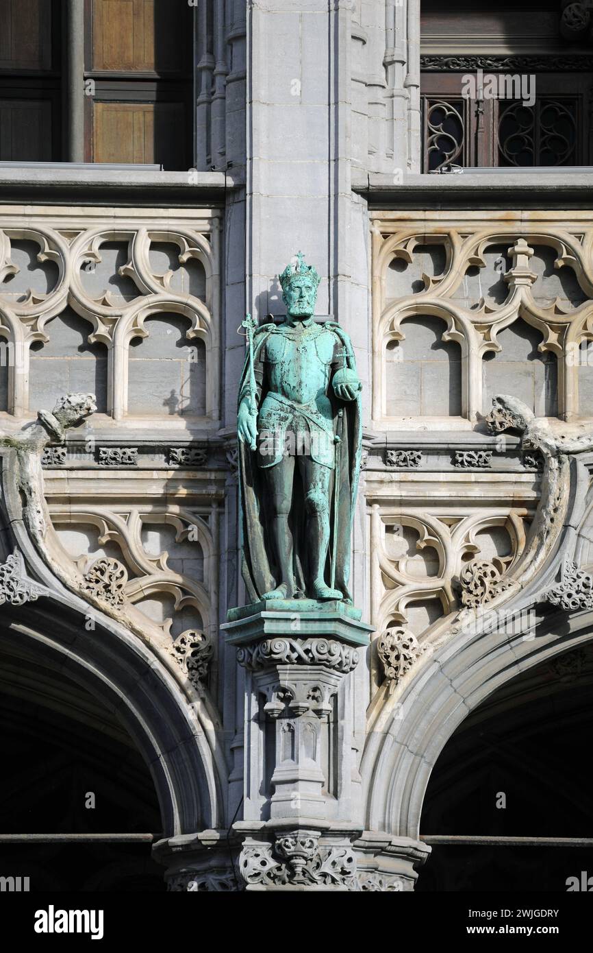 Detail des Königshauses am Brüsseler Grote Markt Stockfoto