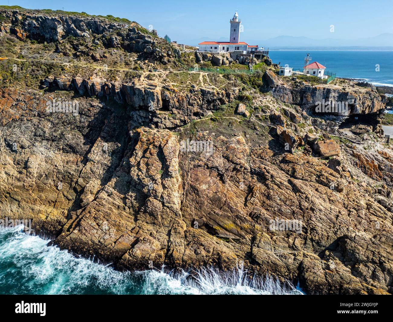 Cape St Blaize Lighthouse, Mossel Bay, Western Cape Province, Garden Route, Südafrika Stockfoto