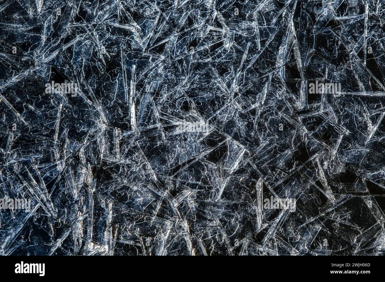 Hintergrund aus Eisnadeln. Eissplitter Stockfoto