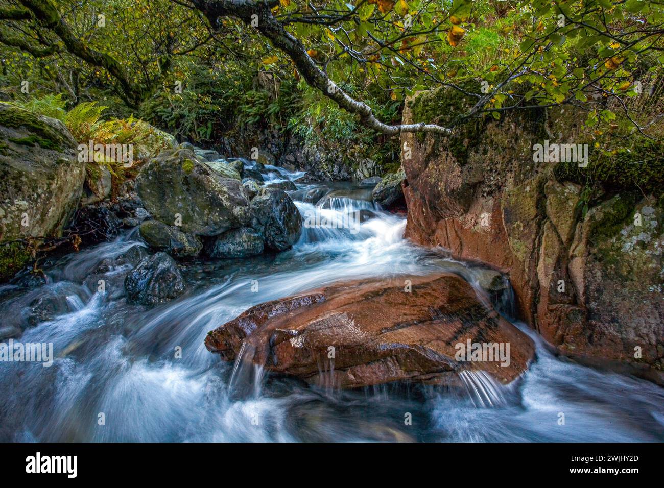 GROSSBRITANNIEN / England / Water Falls - Mosedale Beck - Wasdale .Water stream Long Exposure Stockfoto