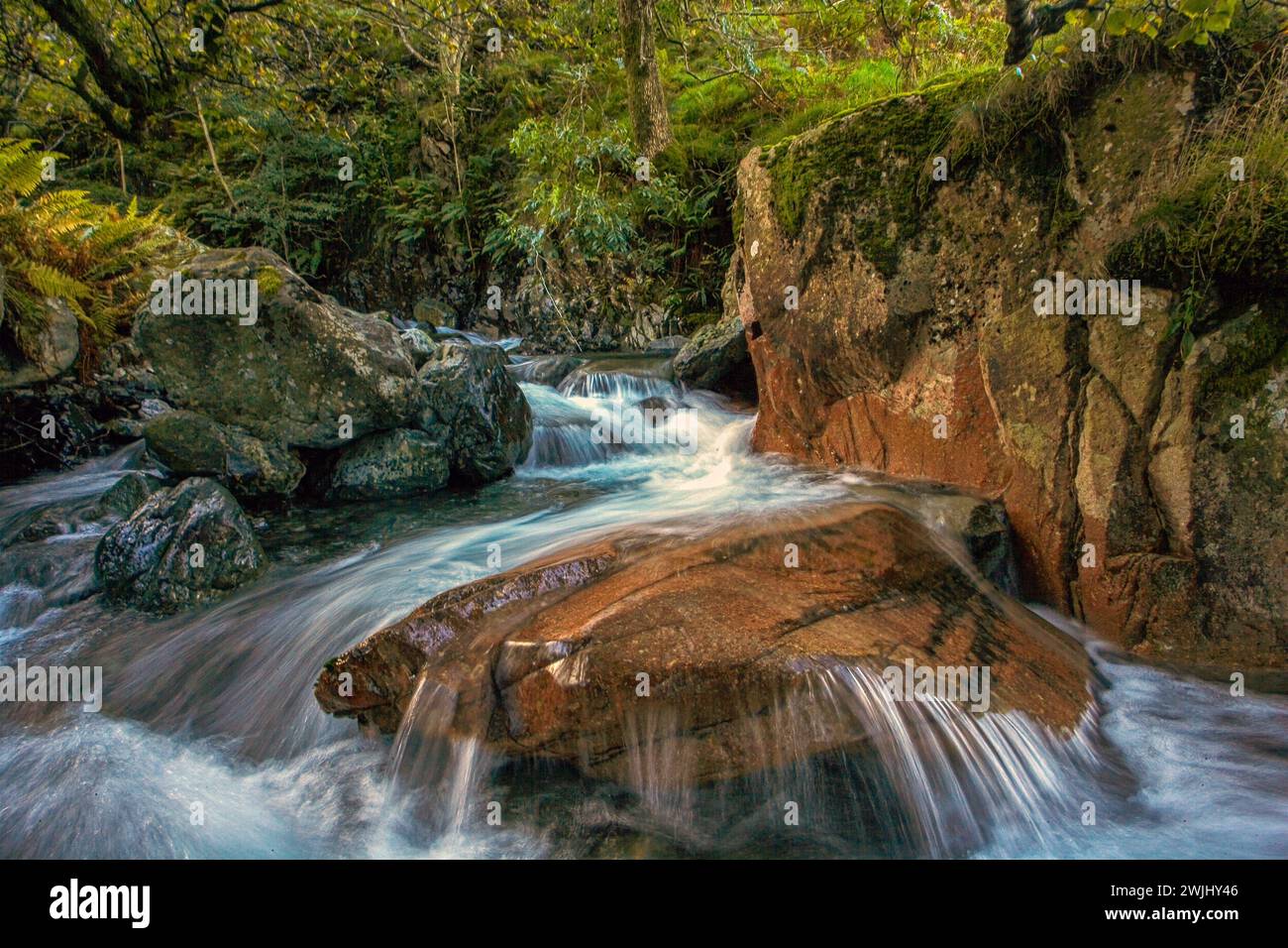 GROSSBRITANNIEN / England / Water Falls - Mosedale Beck - Wasdale .Water stream Long Exposure Stockfoto