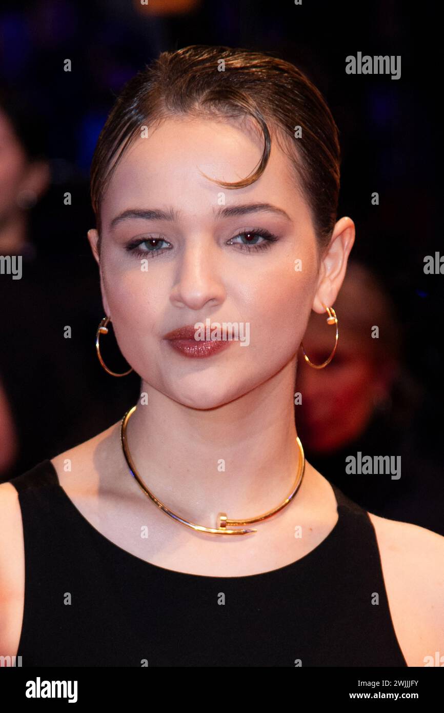 Berlin, Deutschland. Februar 2024. Lisa Vicari nahm am 15. Februar 2024 an der Eröffnungsfeier Red Carpet während des 74. Internationalen Filmfestivals Berlinale Berlin im Grand Hyatt Hotel in Berlin Teil. Foto: Aurore Marechal/ABACAPRESS.COM Credit: Abaca Press/Alamy Live News Stockfoto
