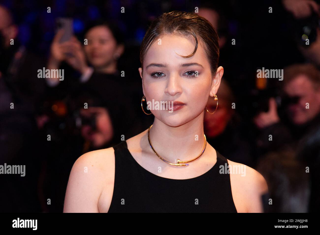Berlin, Deutschland. Februar 2024. Lisa Vicari nahm am 15. Februar 2024 an der Eröffnungsfeier Red Carpet während des 74. Internationalen Filmfestivals Berlinale Berlin im Grand Hyatt Hotel in Berlin Teil. Foto: Aurore Marechal/ABACAPRESS.COM Credit: Abaca Press/Alamy Live News Stockfoto