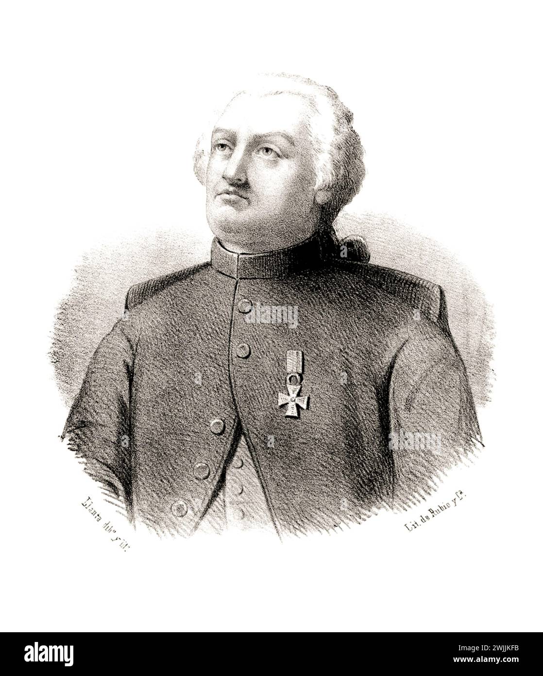 1790 CA, SARAGOSSA , SPANIEN : der spanische Politiker Prinz Ramon PIGNATELLI y MONCAYO ( 1734 - 1793 ) . Sohn des italienischen fürsten Antonio Pignatelli d'Aragona conde de Fuentes und Francisca de Moncayo y Fernández de Heredia , Bruder des Heiligen Vaters José Maria Pignatelli ( Giuseppe , 1737–1811 ) von Compañía de Jesús ( Compagnia dei GESUITI ) . Porträt von Llanta ana de Rubio , 1840c. , Spanien . - GESCHICHTE - Foto STORICHE - Principe - Cortés - ARAGONA - Nobiltà italiana e spagnola - SPAGNA - SARAGOZZA - ARAGONA - italienischer ADEL - principi - ILLUSTRAZIONE - ILLUSTRATION - GRAVUR Stockfoto