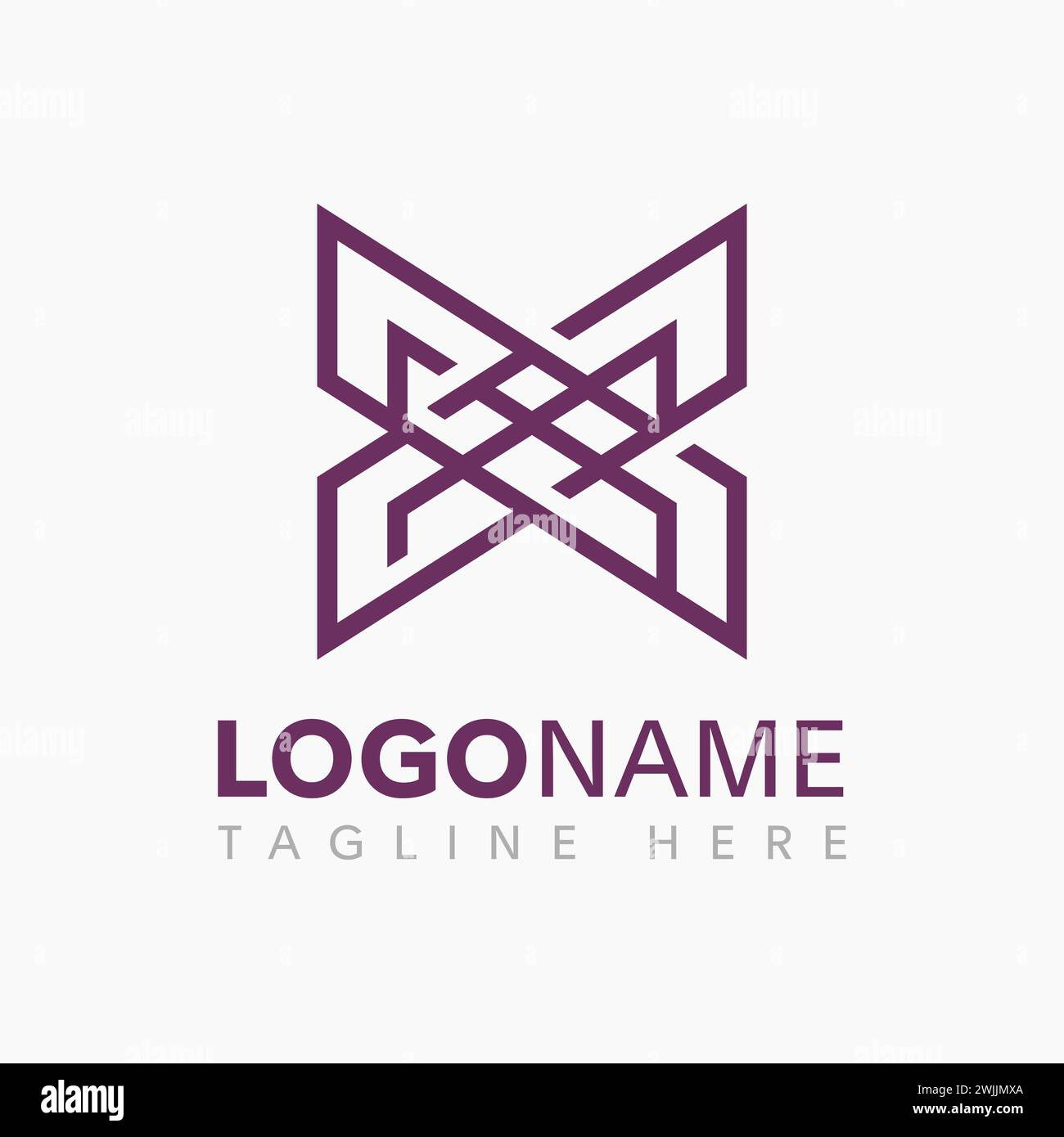 Luxuriöses Letter x Logodesign. Elegantes lineares Monogramm für Unternehmen Stock Vektor