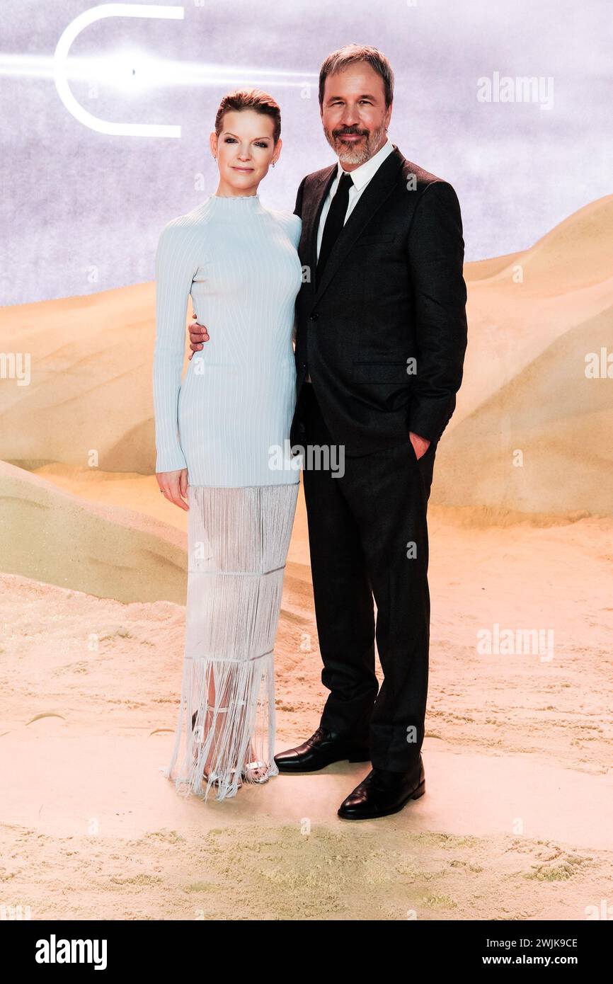 Leicester Square, London, Großbritannien. Februar 2024. Denis Villeneuve und Tanya Lapointe fotografiert in den Warner Bros Pictures & Legendary präsentieren die Weltpremiere von Dune: Teil 2. Foto von Julie Edwards./Alamy Live News Stockfoto