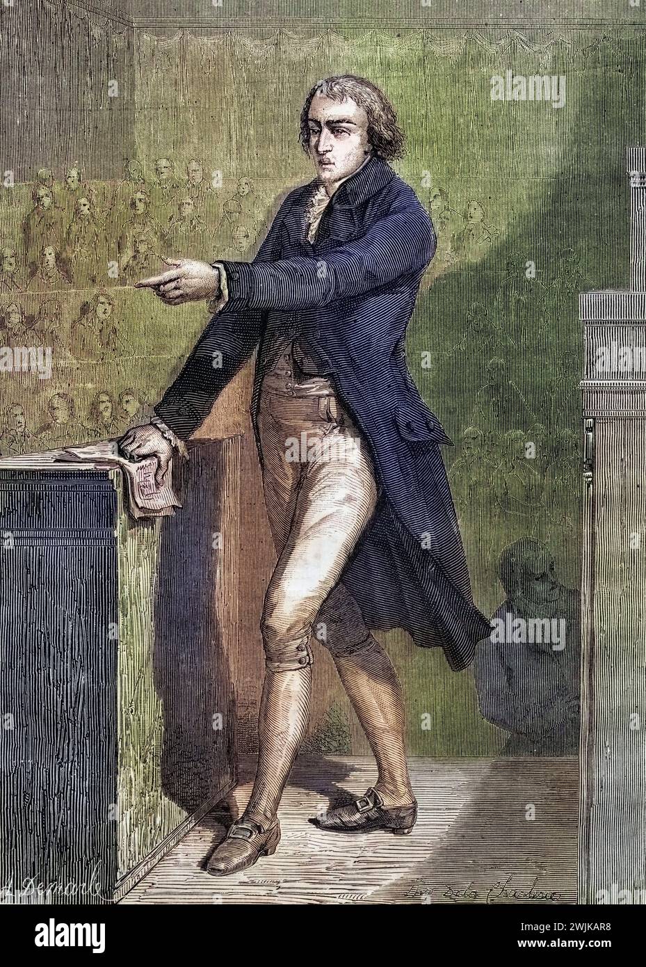 Jean-Baptiste Louvet, genannt Louvet de Couvray, (geb. 12. Juni 1760 in Paris; Std. 25. August 1797 in Paris) war ein Politiker während der Französischen Revolution, Historisch, digital restaurierte Reproduktion von einer Vorlage aus dem 19. Jahrhundert, Datum nicht angegeben Stockfoto
