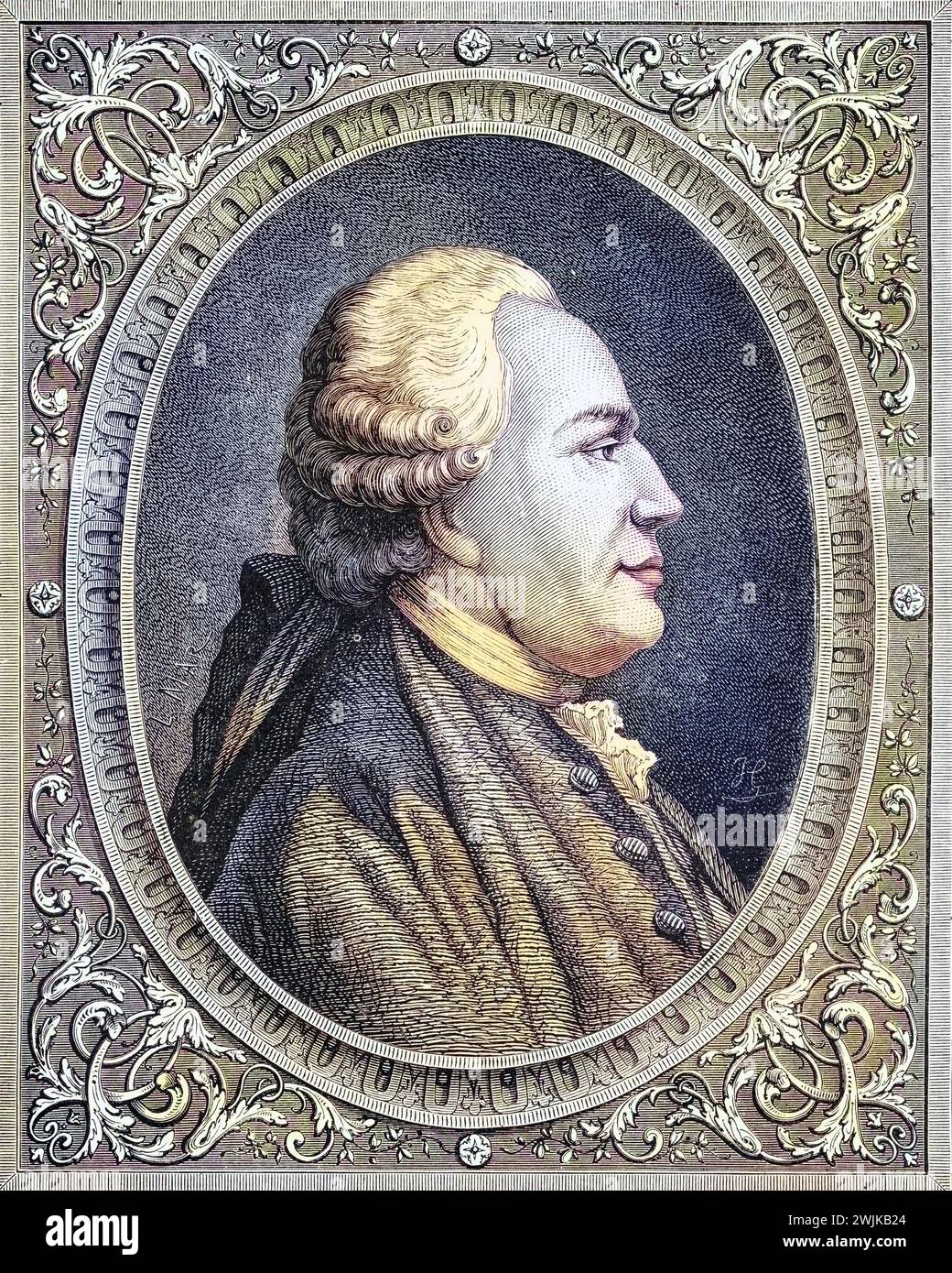 Franz Anton Mesmer, auch Friedrich Anton Mesmer (geb. 23. Mai 1734 in Iznang; Std. 5. März 1815 in Meersburg) war ein deutscher Arzt, Historisch, digital restaurierte Reproduktion von einer Vorlage aus dem 19. Jahrhundert, Datum nicht angegeben Stockfoto