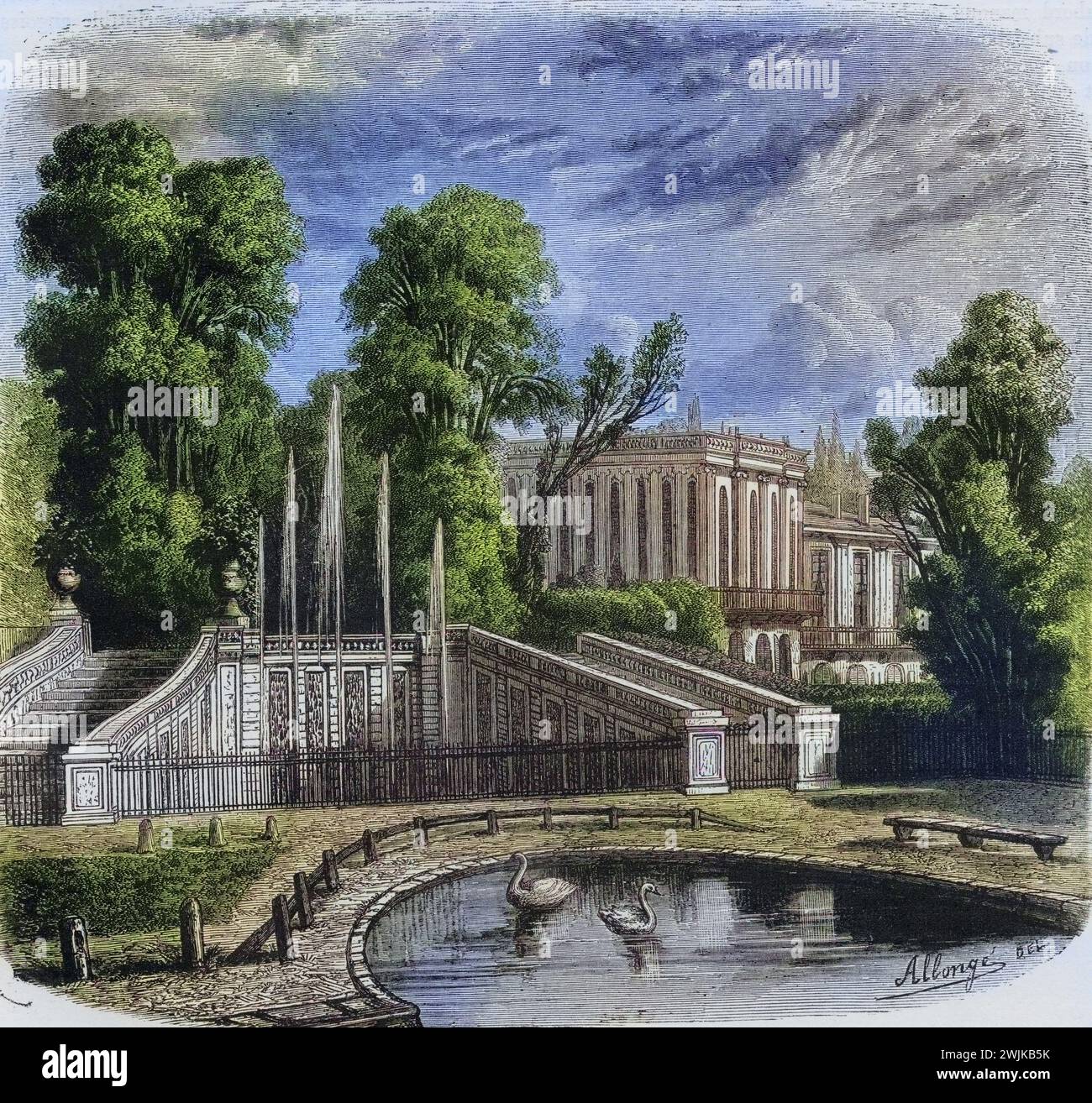 Le Petit Trianon in Versailles, Frankreich, Historisch, digital restaurierte Reproduktion von einer Vorlage aus dem 19. Jahrhundert, Datum nicht angegeben Stockfoto