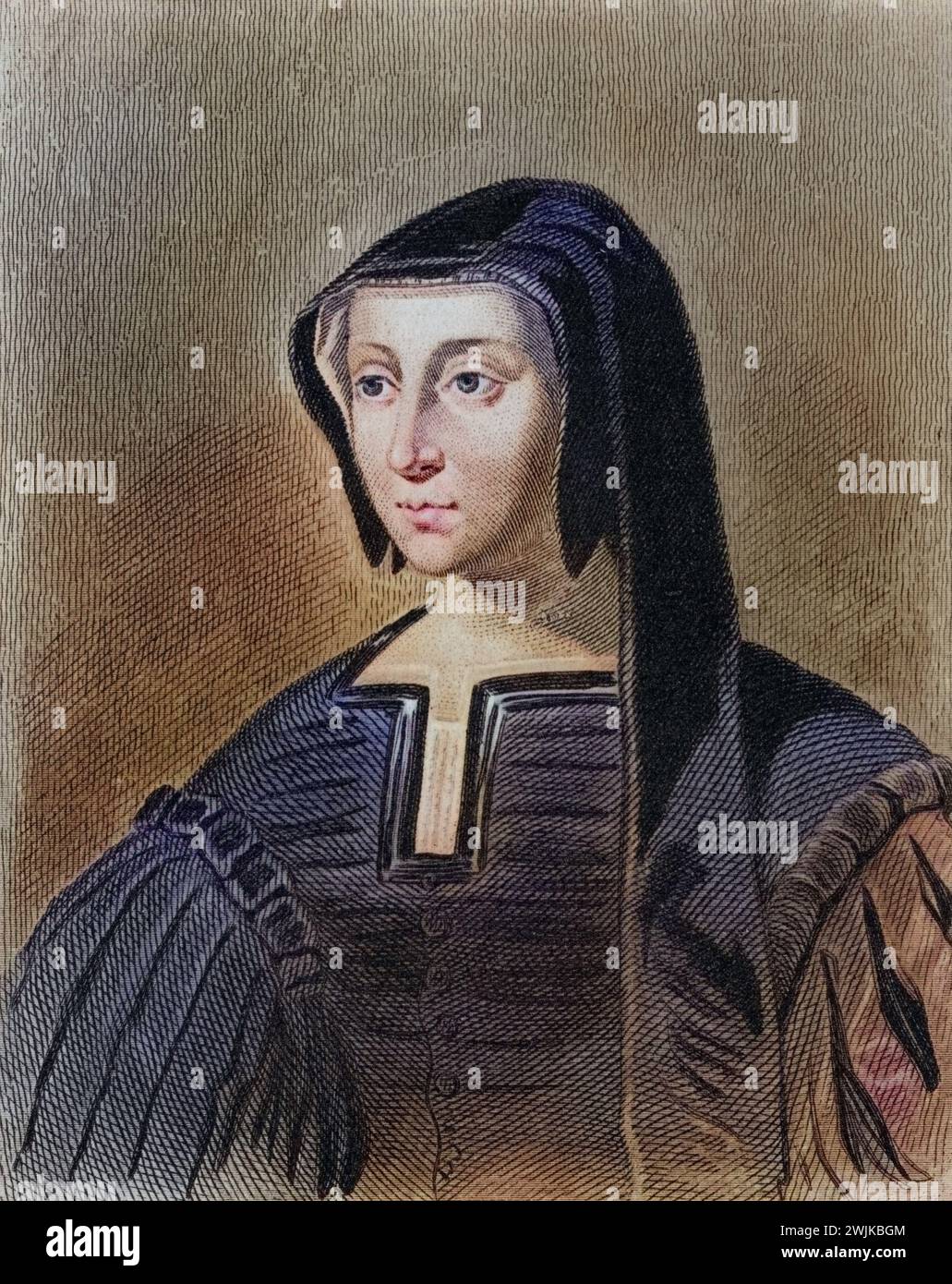 Louise von Savoyen, Herzogin von Angouleme 1476-1531. Regentin von Frankreich, Mutter von Franz I. von Frankreich, Historisch, digital restaurierte Reproduktion von einer Vorlage aus dem 19. Jahrhundert, Datum nicht angegeben Stockfoto
