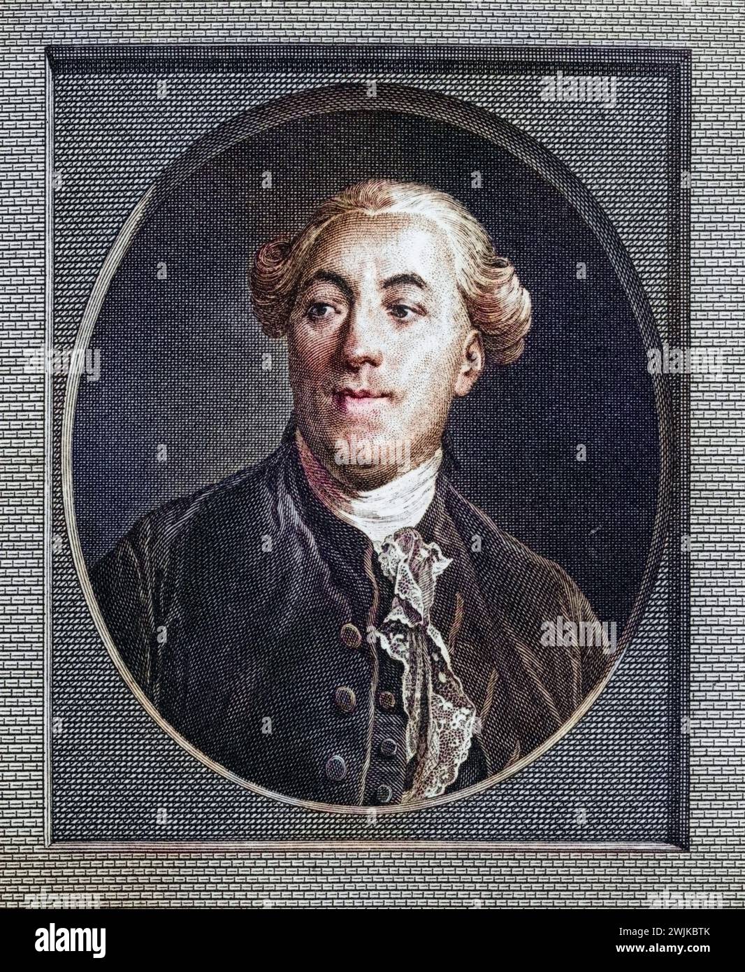 Jacques Necker, 1732-1804. Französischer Finanzier und Staatsmann (geboren in Genf). Fotoätzung von einem alten Ausdruck. Aus dem Buch Lady Jacksons Werk, 1899, Historisch, digital restaurierte Reproduktion von einer Vorlage aus dem 19. Jahrhundert, Datum nicht angegeben Stockfoto