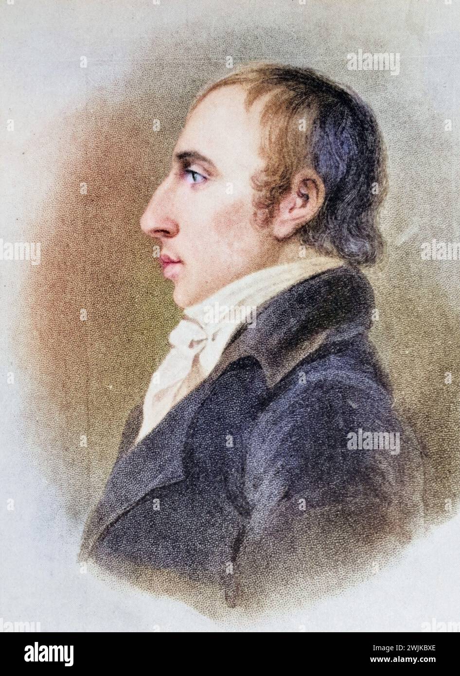 William Wordsworth (geb. 7. April 1770 in Cockermouth; gest. 23. April 1850) war ein britischer Dichter und führendes Mitglied der englischen Romantikbewegung, Historisch, digital restaurierte Reproduktion von einer Vorlage aus dem 19. Jahrhundert, Datum nicht angegeben Stockfoto