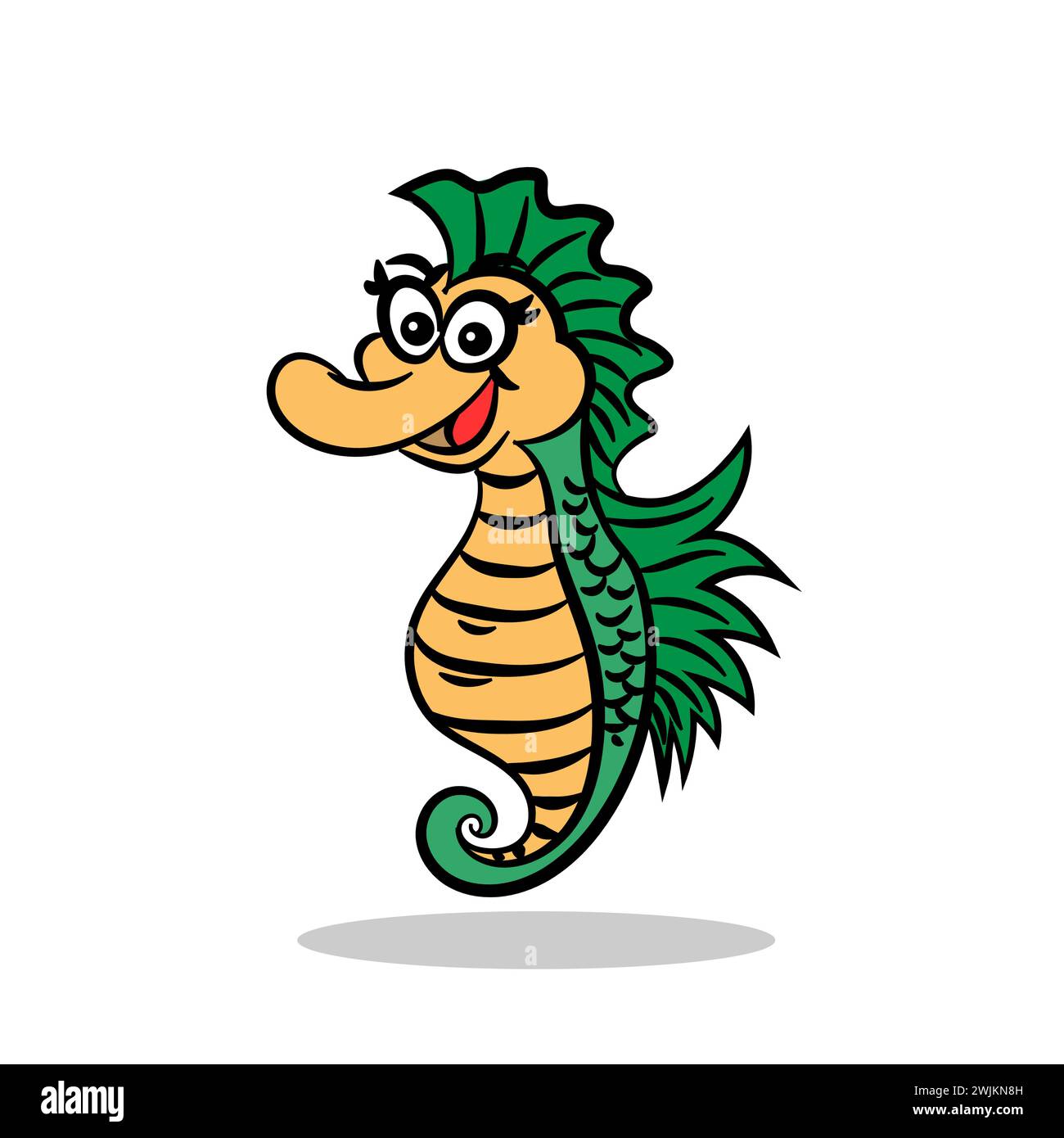 Kunst Illustration Design Konzept Symbol Icon Tiere von Seepferdchen Stock Vektor