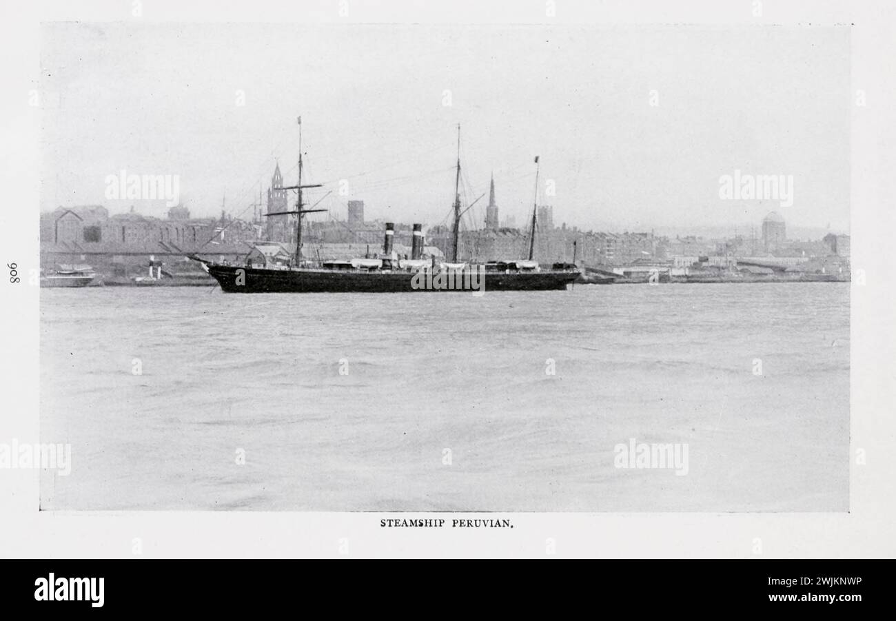 Dampfschiff Peruvian aus dem Artikel FIFTY YEARS OF ADVANCE IN MARINE ENGINEERING von Ridgely Hunt vom Engineering Magazine gewidmet Industrial Progress Volume XI Oktober 1897 The Engineering Magazine Co Stockfoto