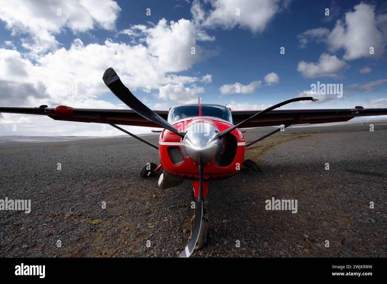 Abgestürzten Flugzeugs im isländischen Hochland, Island Stockfoto